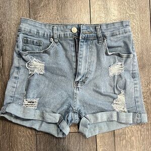 Distressed Denim Women Shorts